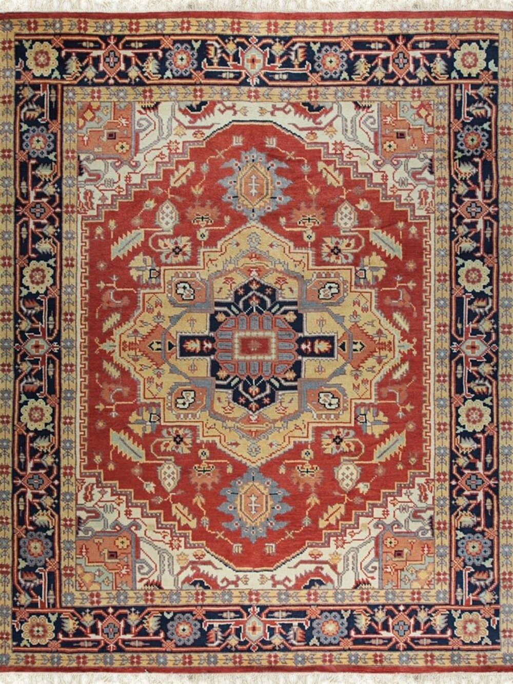 Rust Red Hand Knotted Wool Area Rug 3' x 5' Traditional Oriental